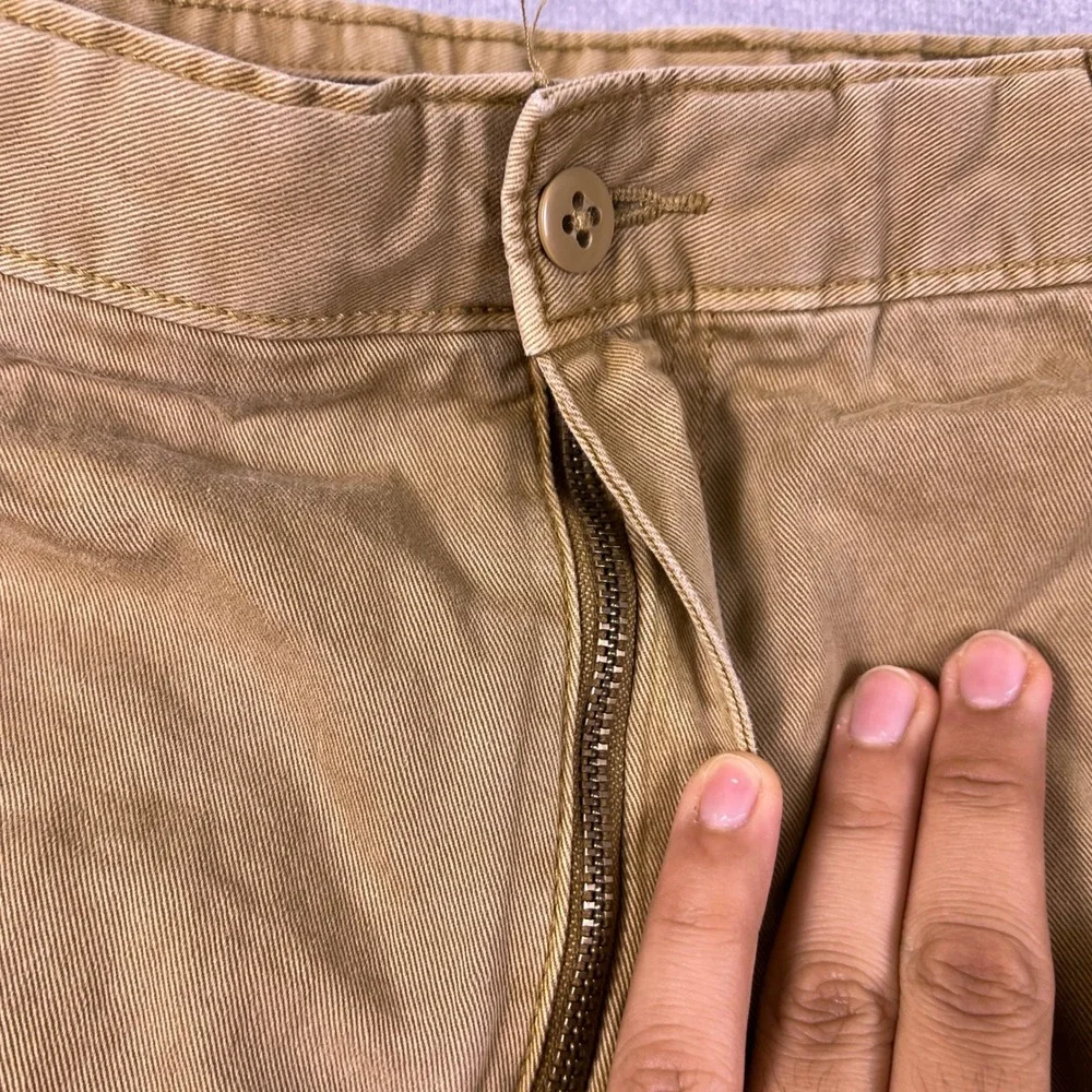 Cremieux Chino Straight Mid Rise Khaki Pants Mens 36x29 Brown Cotton